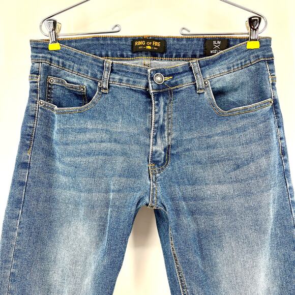 Ring‎ of Fire Mens Denim Slim Stretch blue jeans (32/30) - Picture 4 of 8